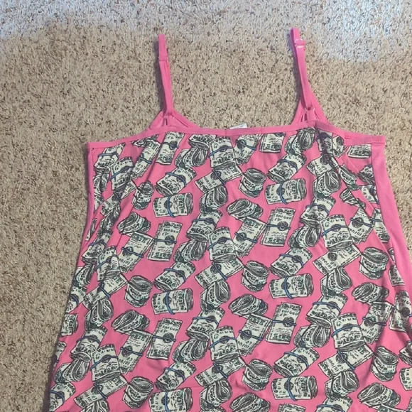 Circo Pink Slogan Tank and Money Print Shorts Set - Picture 3 of 7